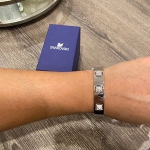 Swarovski Silver Pyramid Pave Bangle